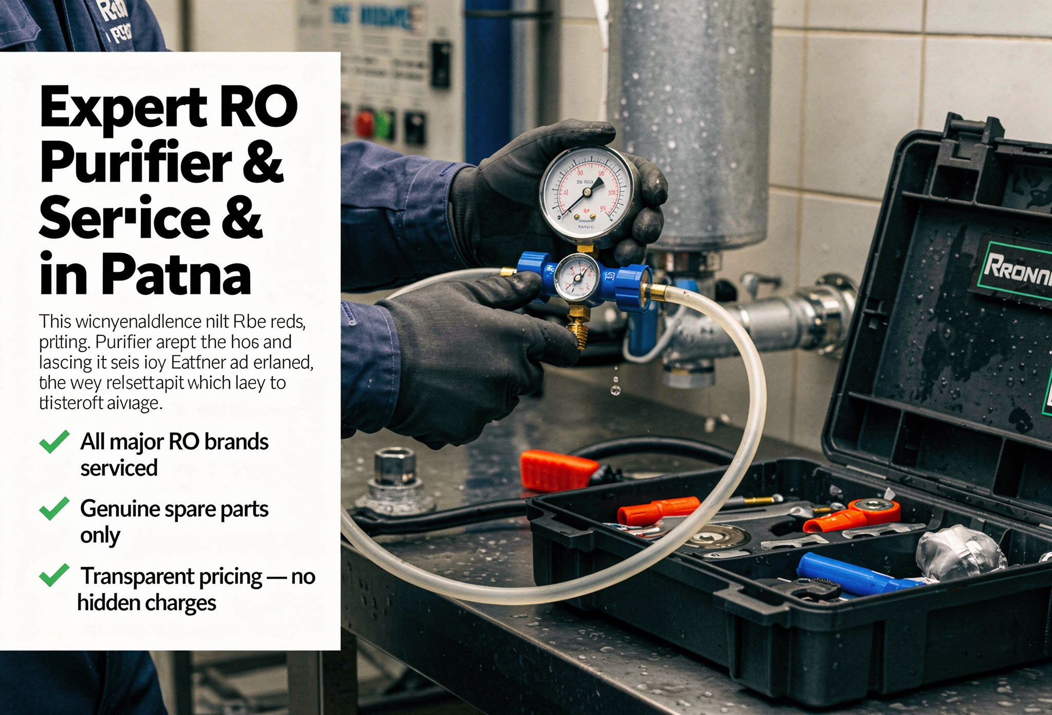 RO technician servicing water purifier